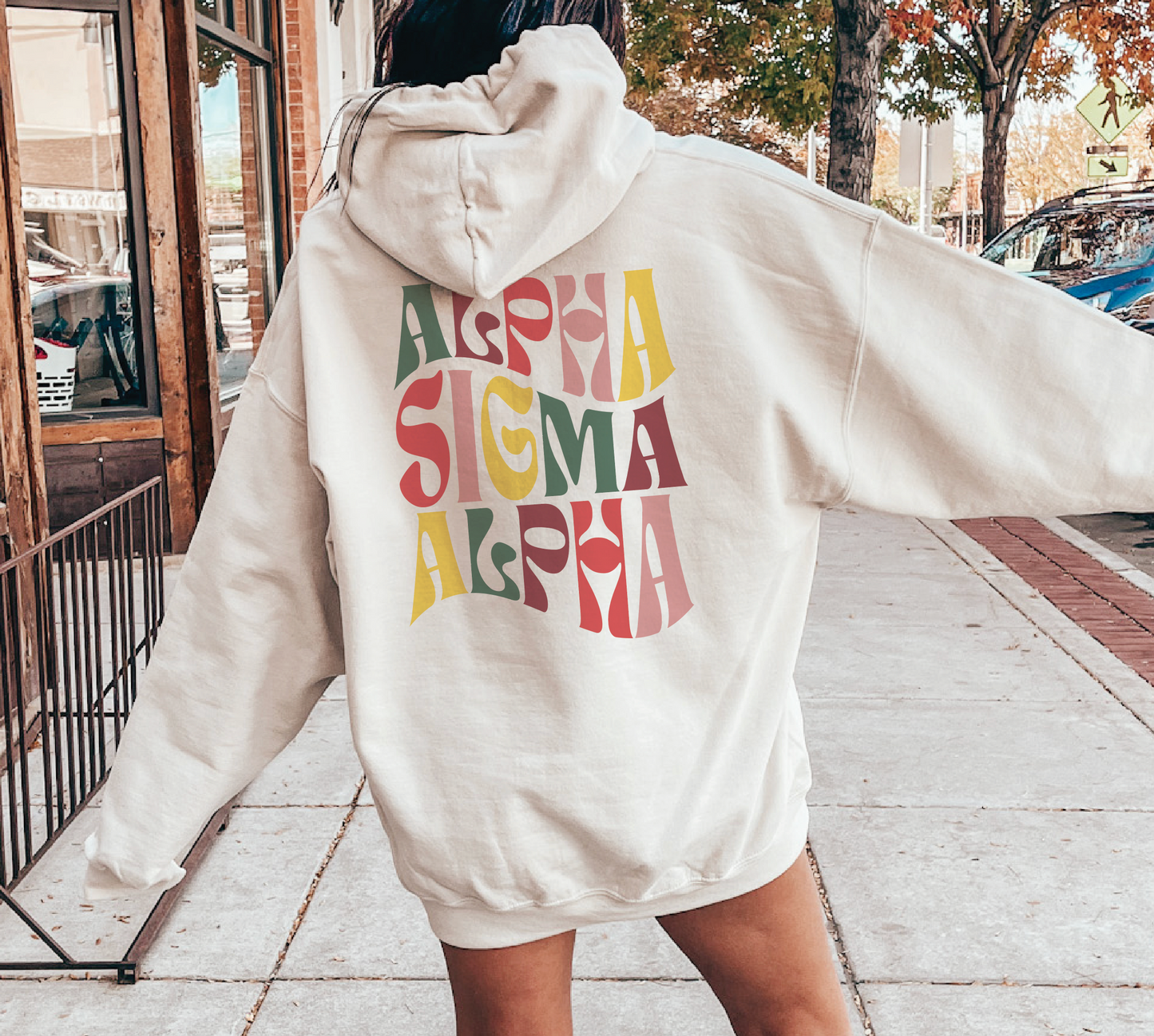 Alpha Sigma Alpha Oversized Shirt, Groovy Sorority Sweatshirt , Alpha Sigma Alpha Hoodie