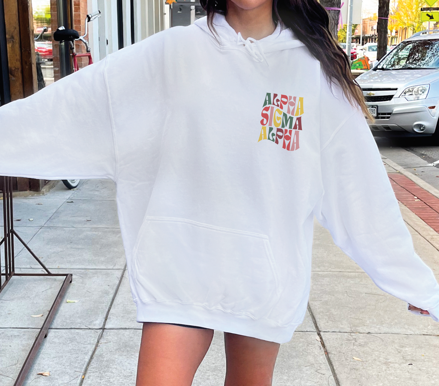 Alpha Sigma Alpha Oversized Shirt, Groovy Sorority Sweatshirt , Alpha Sigma Alpha Hoodie