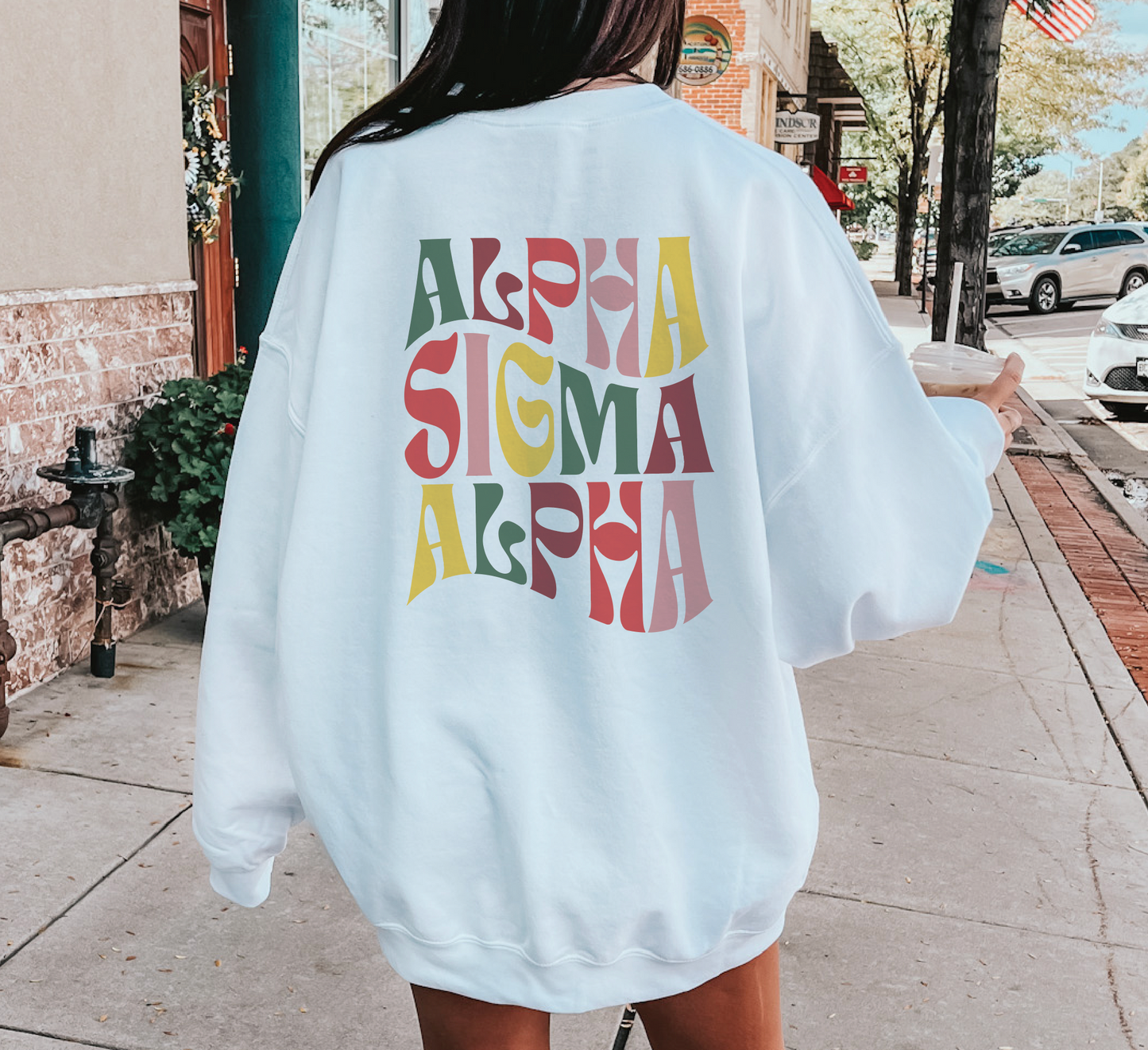 Alpha Sigma Alpha Oversized Shirt, Groovy Sorority Sweatshirt , Alpha Sigma Alpha Hoodie