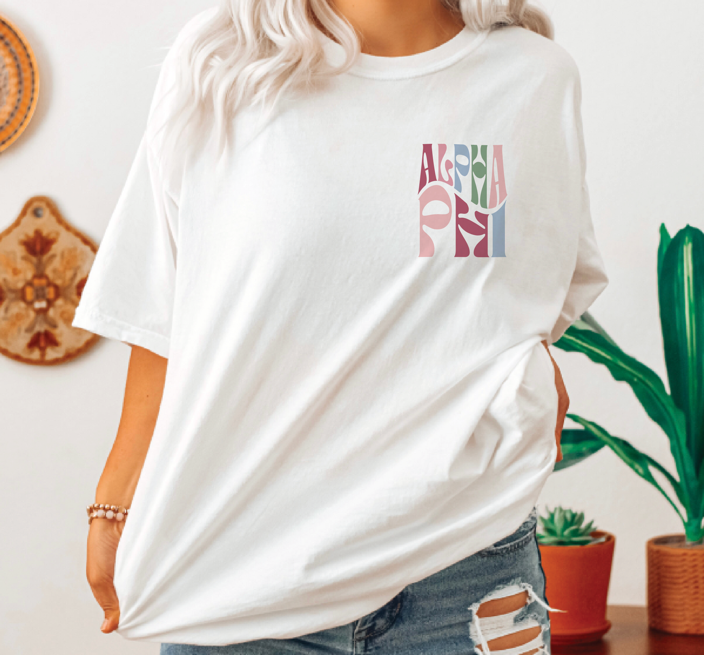 Alpha Phi Oversized Shirt, Groovy Sorority Sweatshirt , Alpha Phi Hoodie, APhi, Alpha Phi Shirt