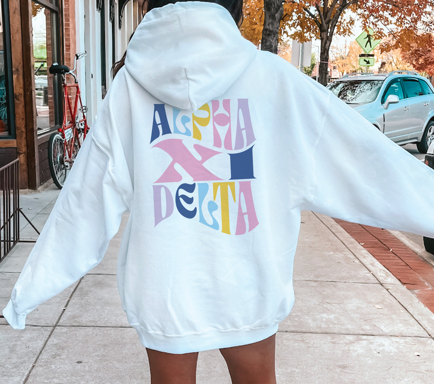 Alpha Xi Delta Oversized Shirt, Groovy Sorority Sweatshirt , Alpha Xi Delta Hoodie, AZD Sorority, Alpha Xi, AZD Sorority Shirt