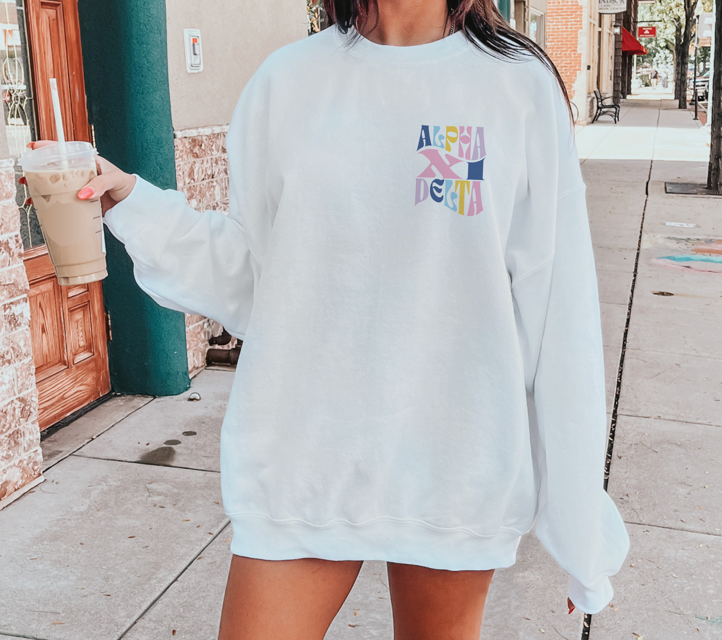 Alpha Xi Delta Oversized Shirt, Groovy Sorority Sweatshirt , Alpha Xi Delta Hoodie, AZD Sorority, Alpha Xi, AZD Sorority Shirt