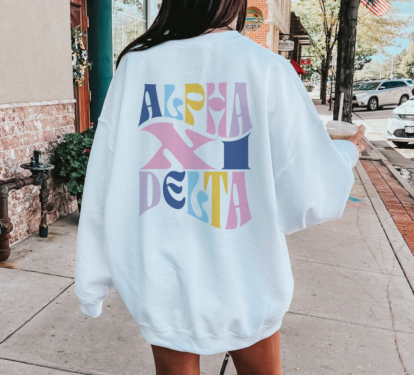 Alpha Xi Delta Oversized Shirt, Groovy Sorority Sweatshirt , Alpha Xi Delta Hoodie, AZD Sorority, Alpha Xi, AZD Sorority Shirt