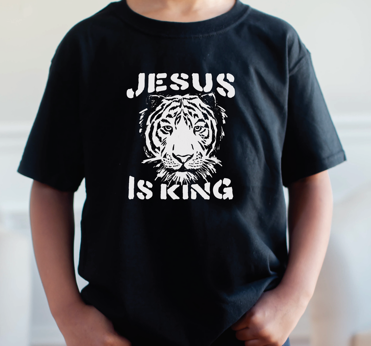 Kids Jesus is King Tiger Shirt