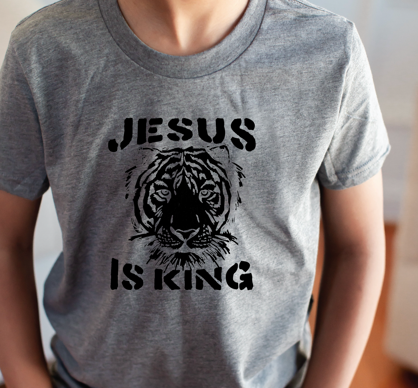 Kids Jesus is King Tiger Shirt