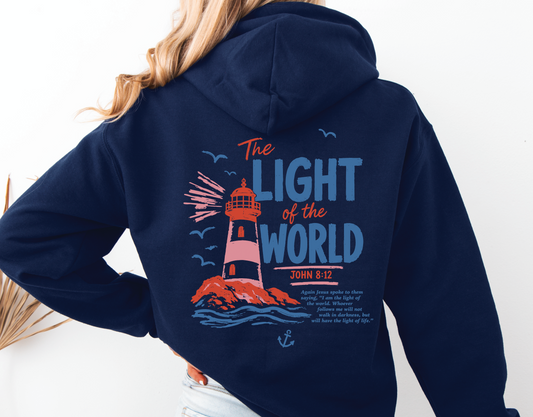 Christian Unisex Hooded Sweatshirt, Light of the World, Jesus Sweatshirt, Bible verse hoodie, Jesus Hoodie