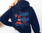 Christian Unisex Hooded Sweatshirt, Light of the World, Jesus Sweatshirt, Bible verse hoodie, Jesus Hoodie