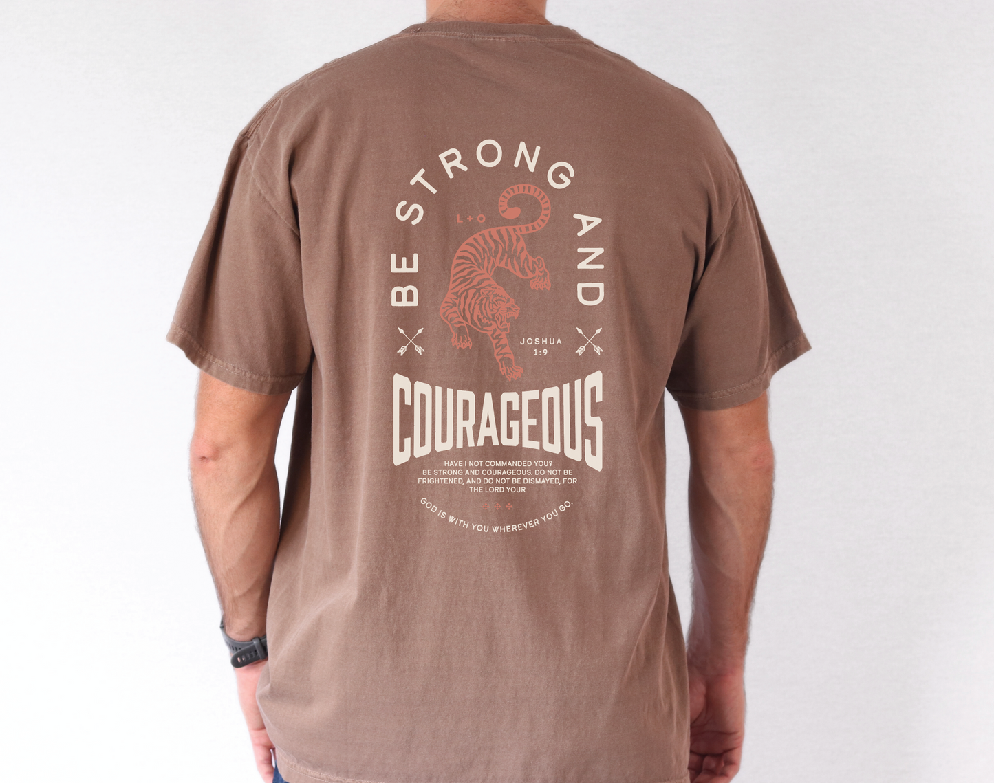 Men's Christian Bible Verse Shirt, Be Strong and Courageous Shirt, Joshua 1:9 Tee, Unisex Garment-Dyed Shirt, Comfort Colors, Gift for Men