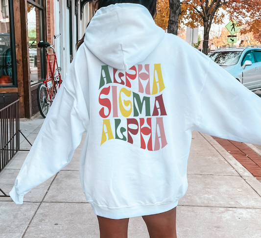 Alpha Sigma Alpha Oversized Shirt, Groovy Sorority Sweatshirt , Alpha Sigma Alpha Hoodie