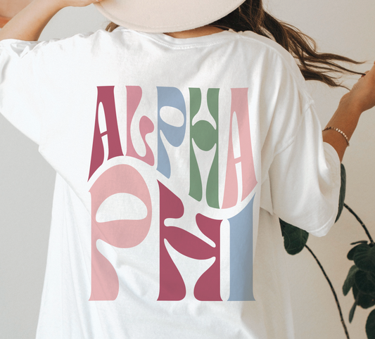 Alpha Phi Oversized Shirt, Groovy Sorority Sweatshirt , Alpha Phi Hoodie, APhi, Alpha Phi Shirt