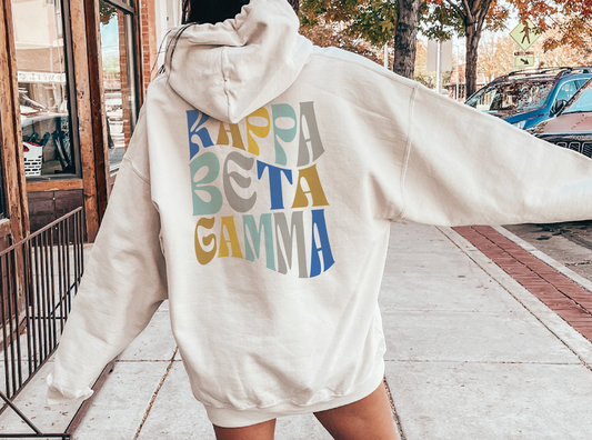 Kappa Beta Gamma Oversized Shirt, Groovy Sorority Sweatshirt , Kappa Beta Gamma Hoodie, Sorority, Kappa Beta Gamma Sorority Shirt