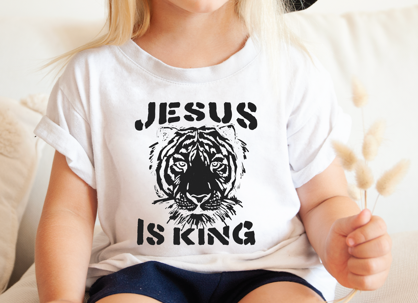 Kids Jesus is King Tiger Shirt